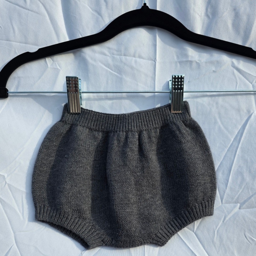 Zara Baby 100% Extrafine Merino Wool Knit Bloomers Gray 3-6 Months NWT